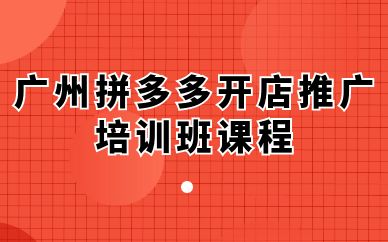 廣州拼多多開(kāi)店推廣培訓(xùn)班課程